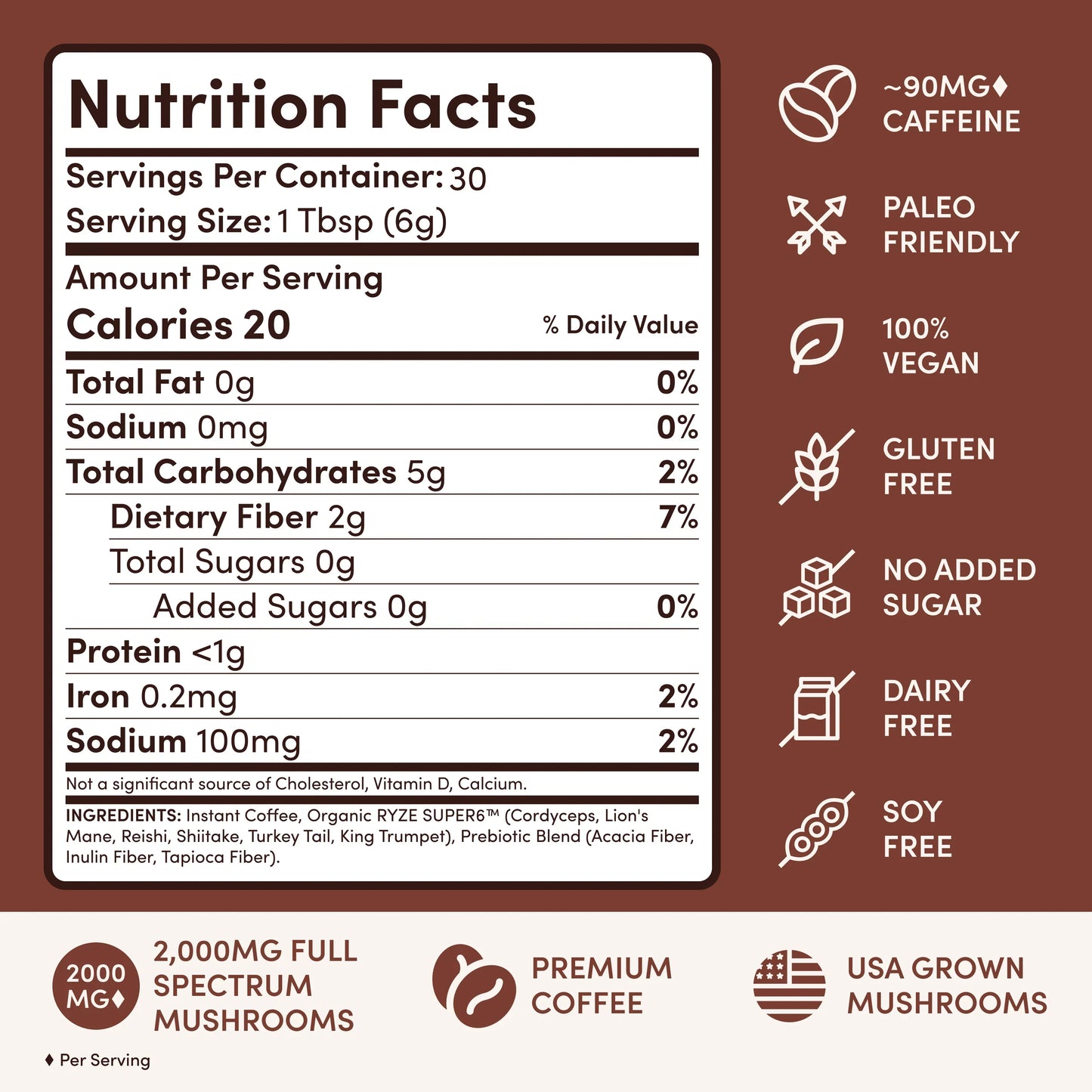 Mushroom Coffee 30 Servings - 2ZXU