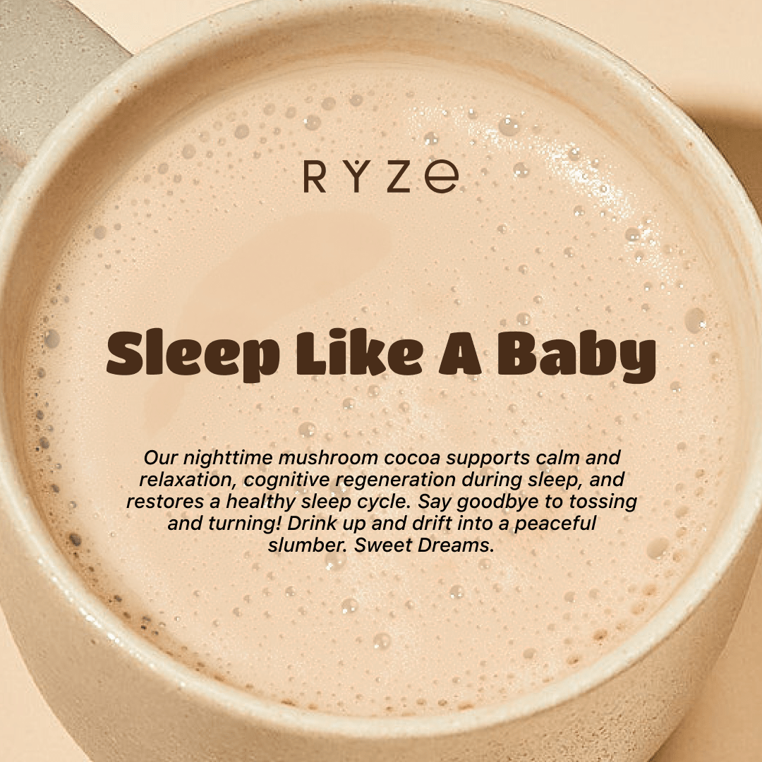 RYZE Hot Cocoa - with 6 Sleep Superfoods to Help Fall Asleep and Stay Asleep - 8LDO