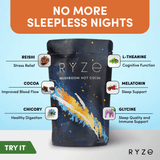 RYZE Hot Cocoa - with 6 Sleep Superfoods to Help Fall Asleep and Stay Asleep - 8LDO