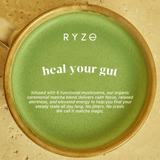 RYZE Mushroom Matcha - with 6 Organic Adaptogenic Mushrooms Grown In USA and Ceremonial-Grade Japanese Matcha - F4YO