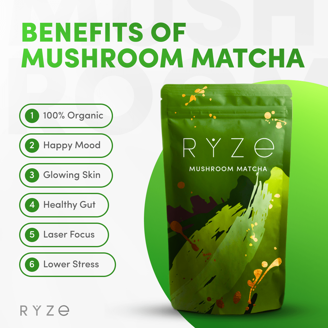 RYZE Organic Mushroom Matcha Starter Kit (60 servings) - L23R